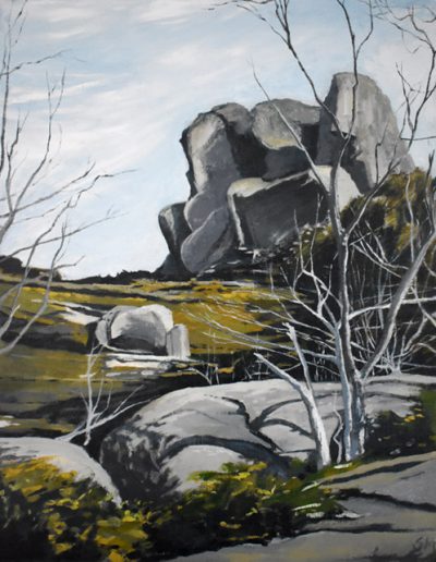 Susan Murphy, After the Snow, The Cathedral Mt Buffalo, 2020, oil on board, 750 x 640, SOLD