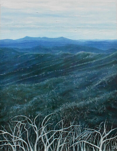 Susan Murphy, Through the Enchanted Wood to Beyond, 2021, oil on board, 420 x 640 mm framed size