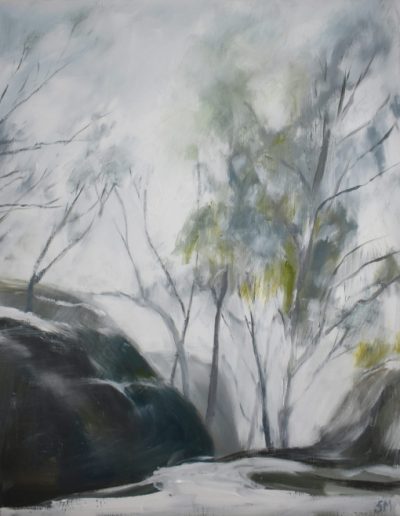 Susan Murphy, Strange Quiet, Mt Buffalo, 2022, oil on board, 550 x 450mm framed size